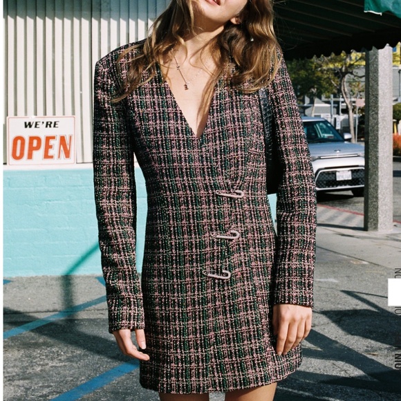 ZARA tweed blazer dress with pins- BNWT - Picture 6 of 8